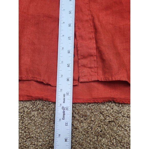 Eddie Bauer 100% Linen Long Sleeve Button Up Shirt Mens Large (XL) Burnt Orange - Picture 5 of 9